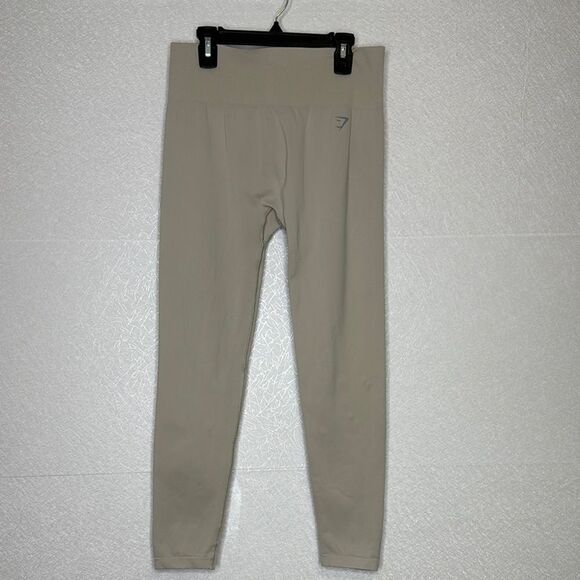 Gymshark Flex High Rise Seamless Leggings Beige/Grey - Picture 2 of 2